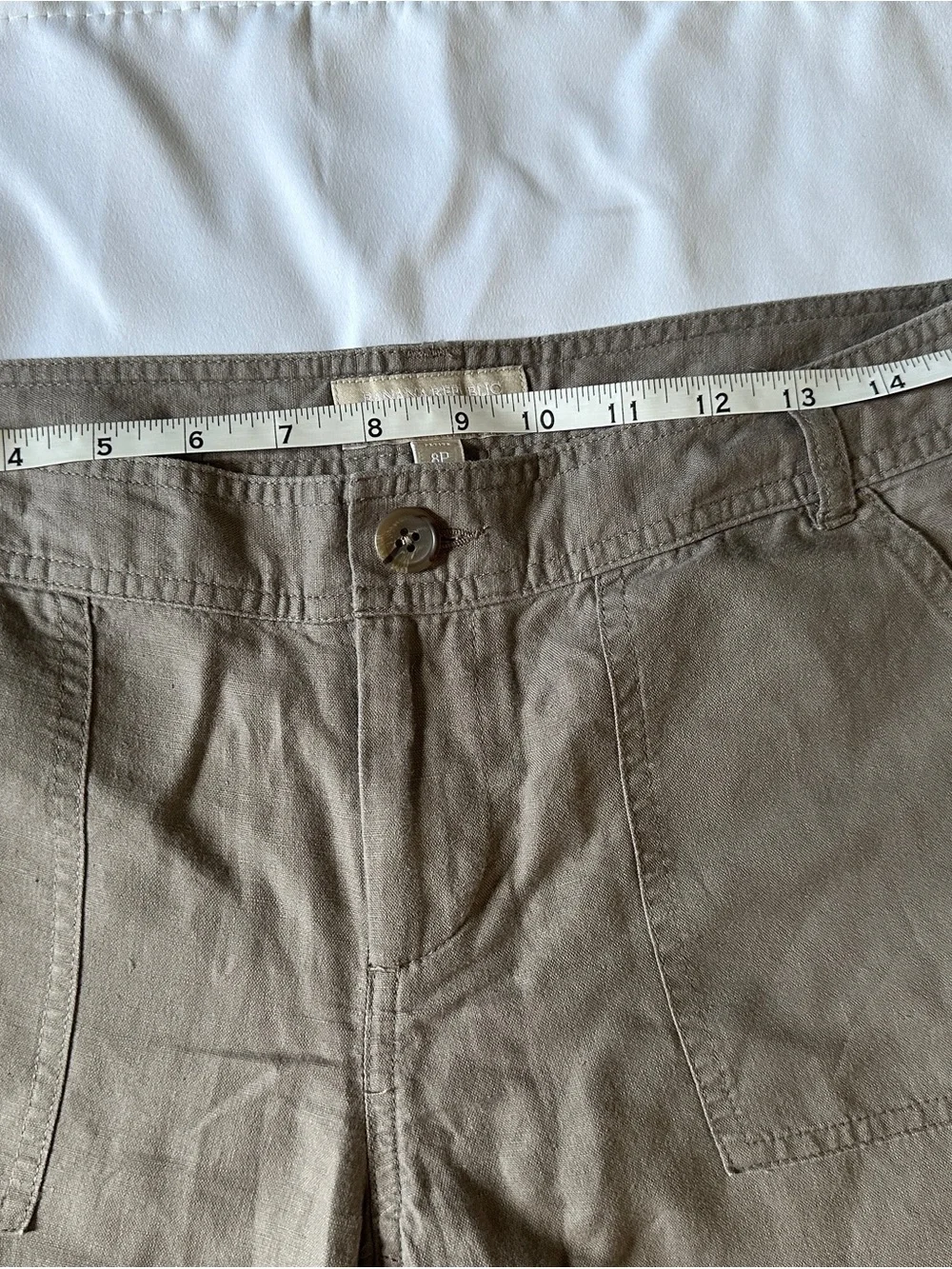 VTG Banana Republic Martin Fit Linen Cotton Cropped Cargo Pants 8P Petite